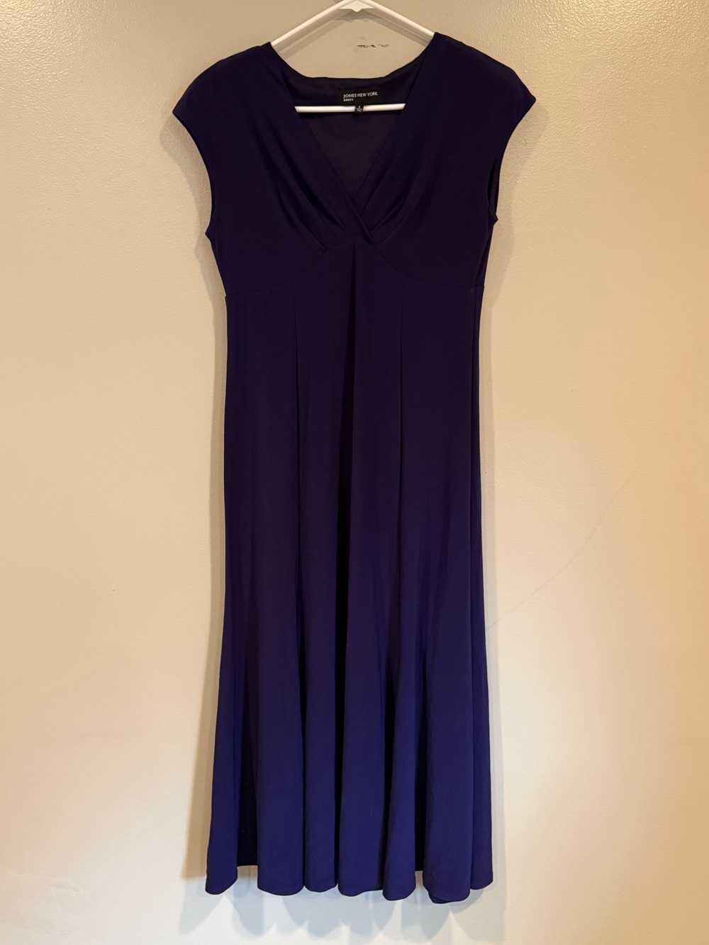 Jones New York Women's Deep Purple V-Neck Maxi Dress